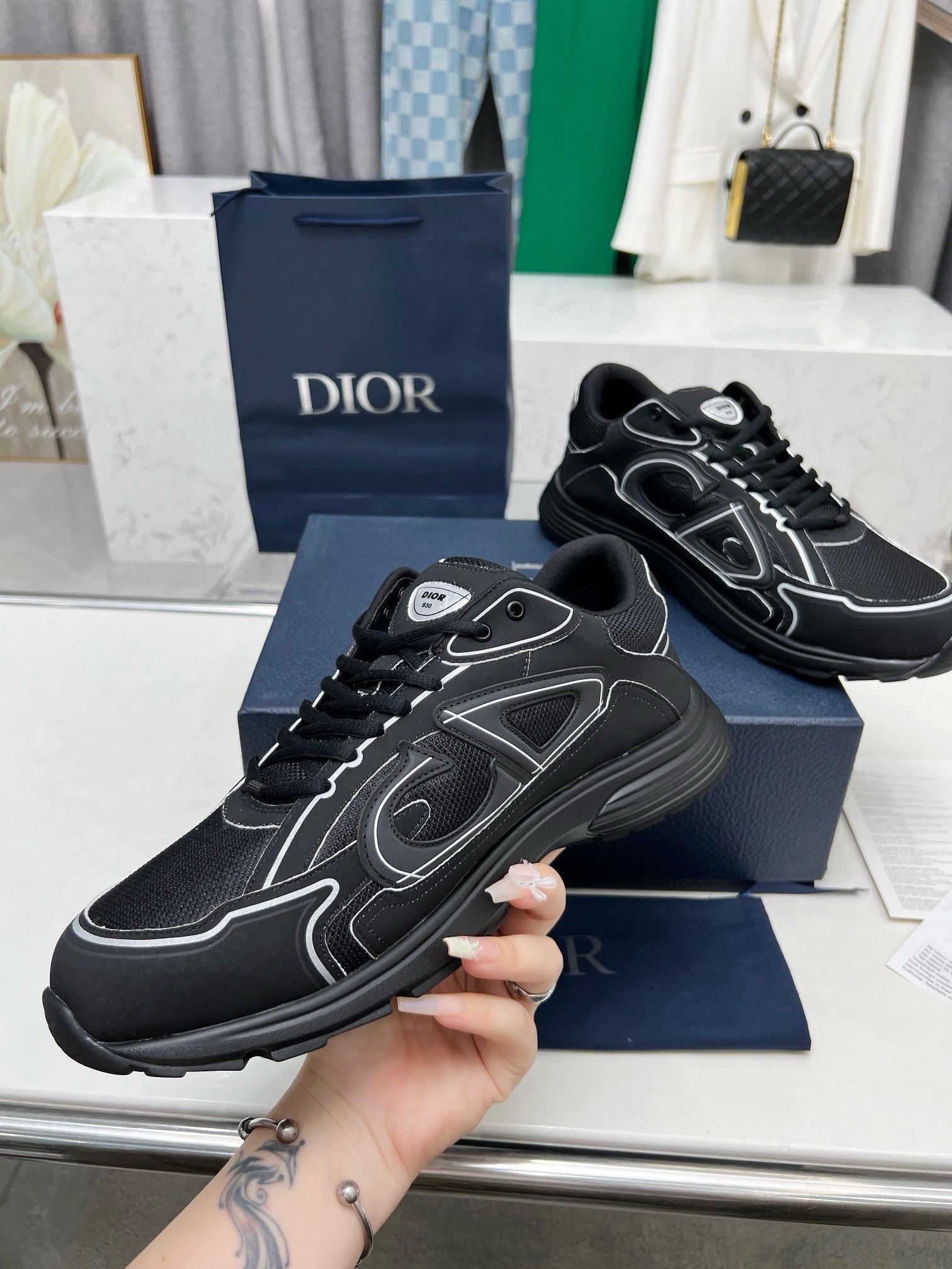 Dior B30 Unisex Mesh and Leather Sneakers
