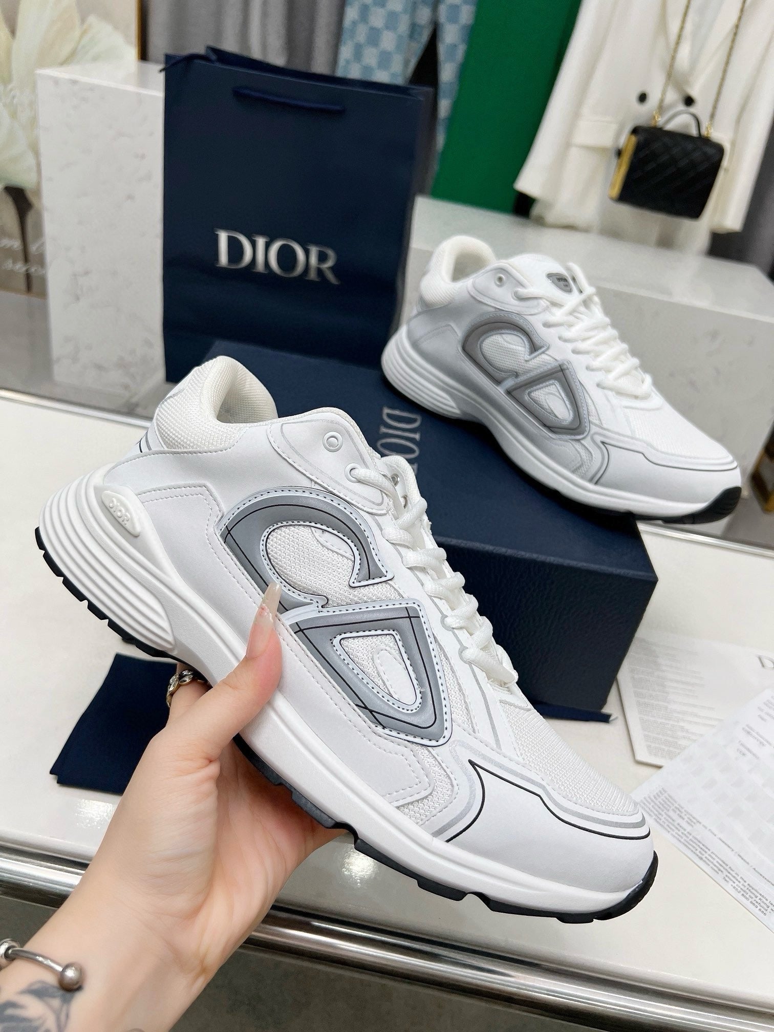 Dior B30 Unisex Mesh and Leather Sneakers