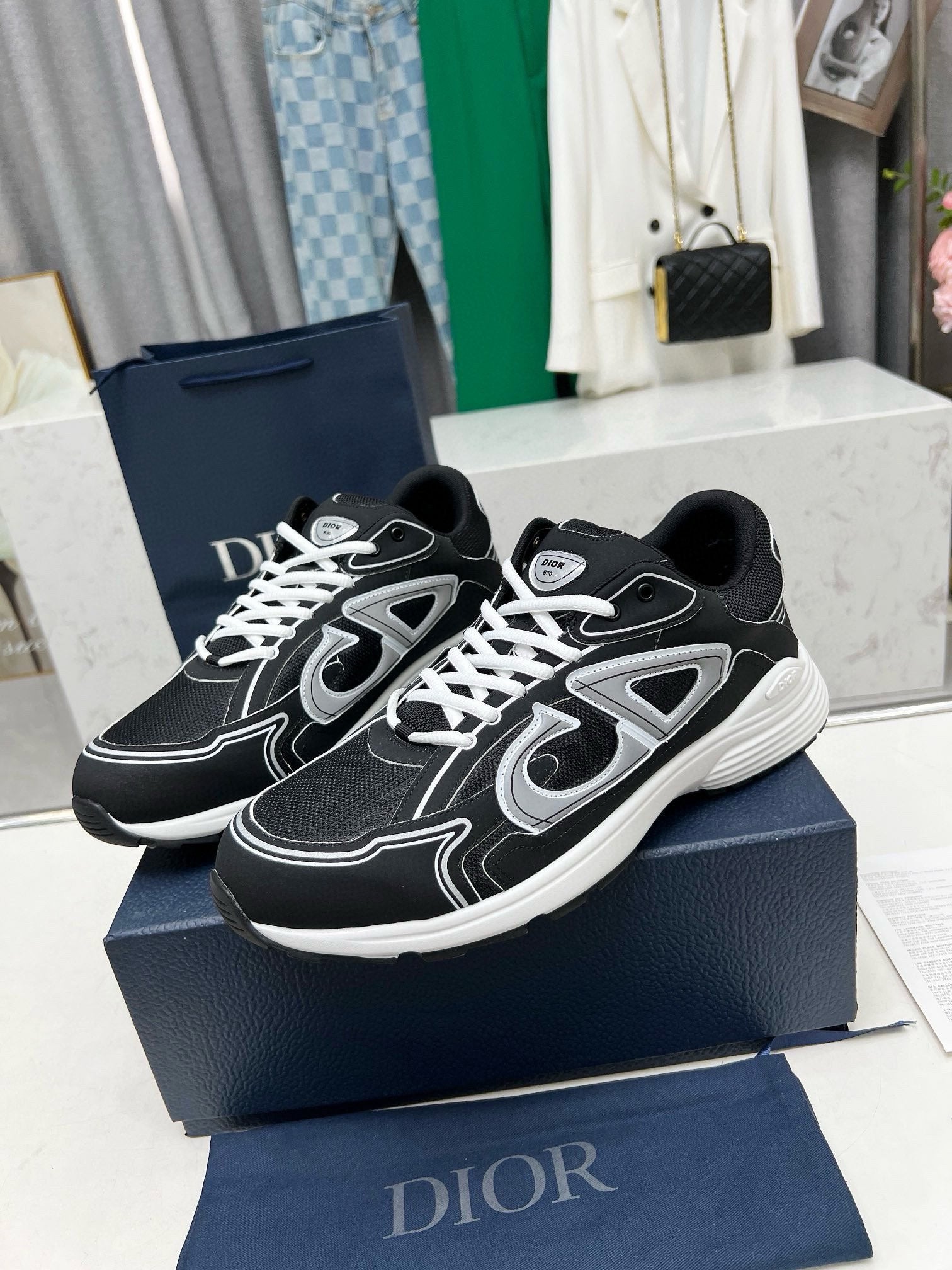 Dior B30 Unisex Mesh and Leather Sneakers