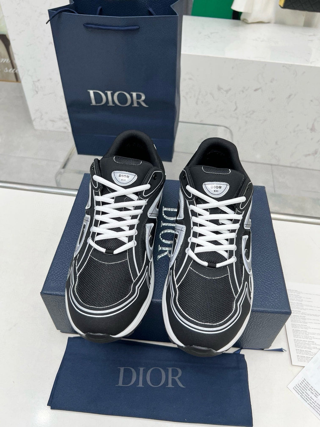 Dior B30 Unisex Mesh and Leather Sneakers