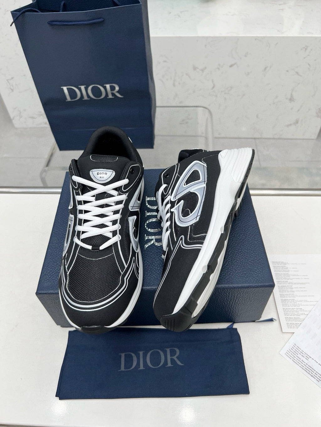 Dior B30 Unisex Mesh and Leather Sneakers