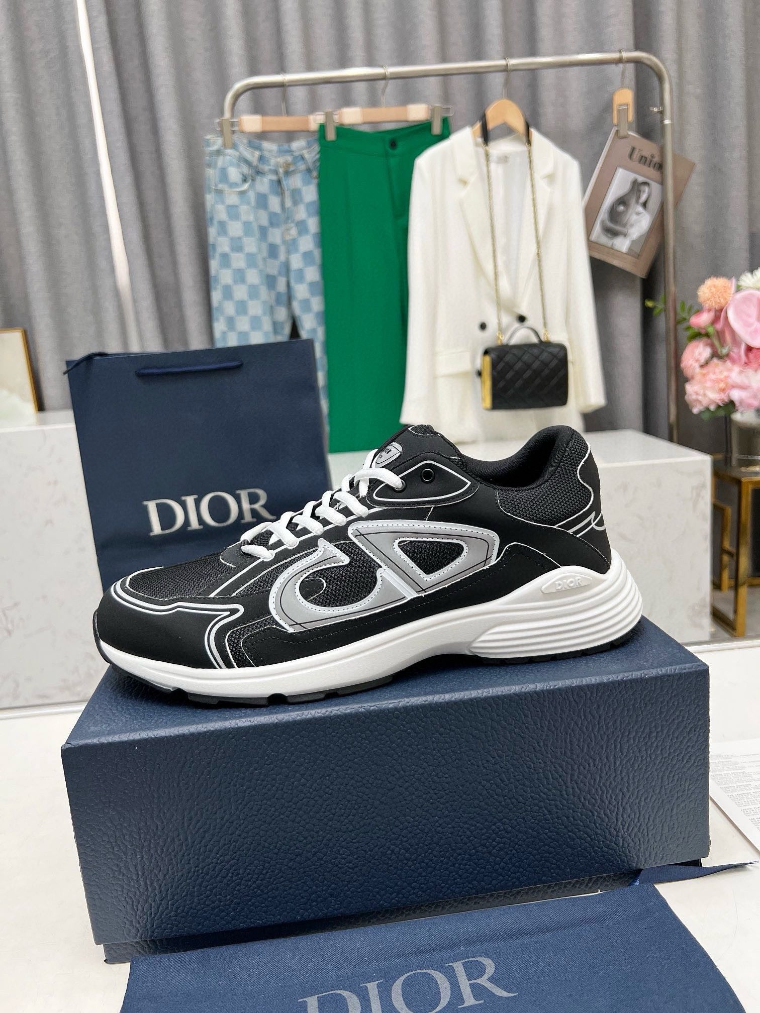 Dior B30 Unisex Mesh and Leather Sneakers