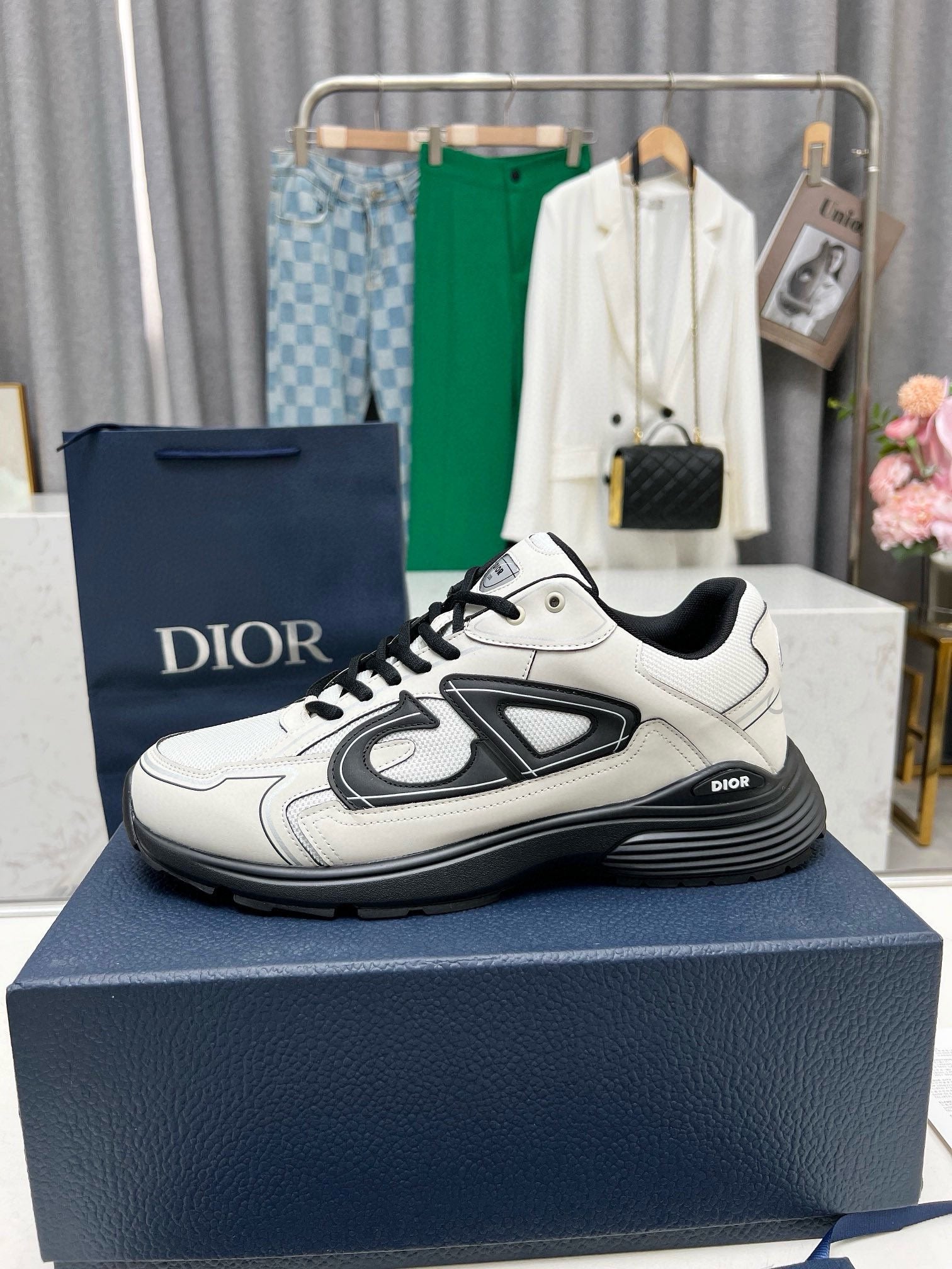 Dior B30 Unisex Mesh and Leather Sneakers