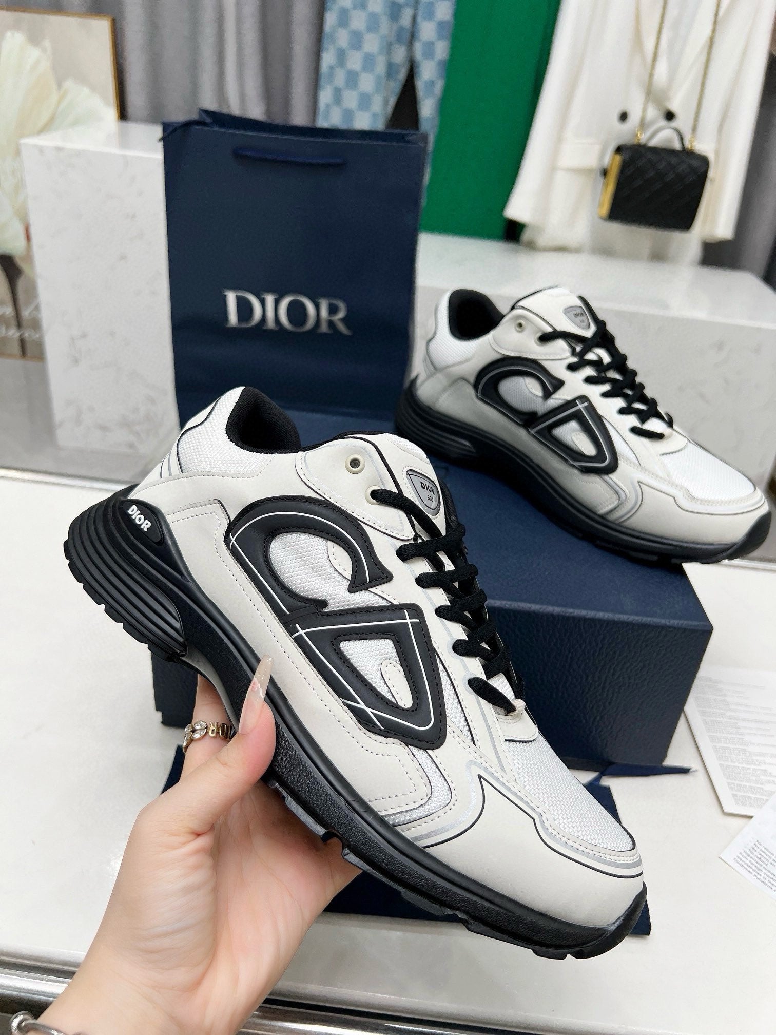 Dior B30 Unisex Mesh and Leather Sneakers