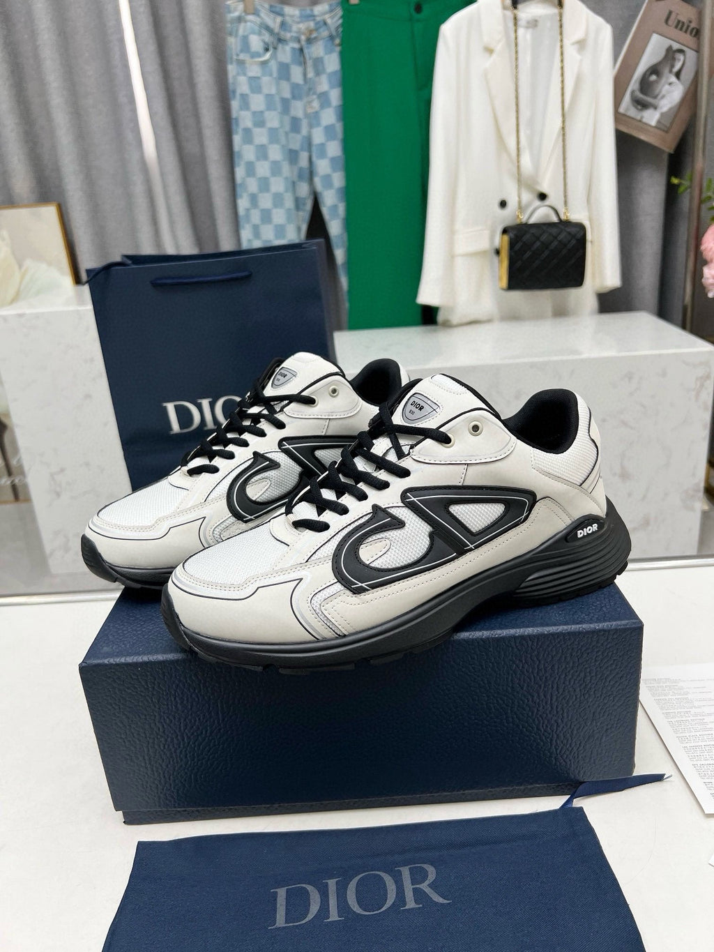Dior B30 Unisex Mesh and Leather Sneakers