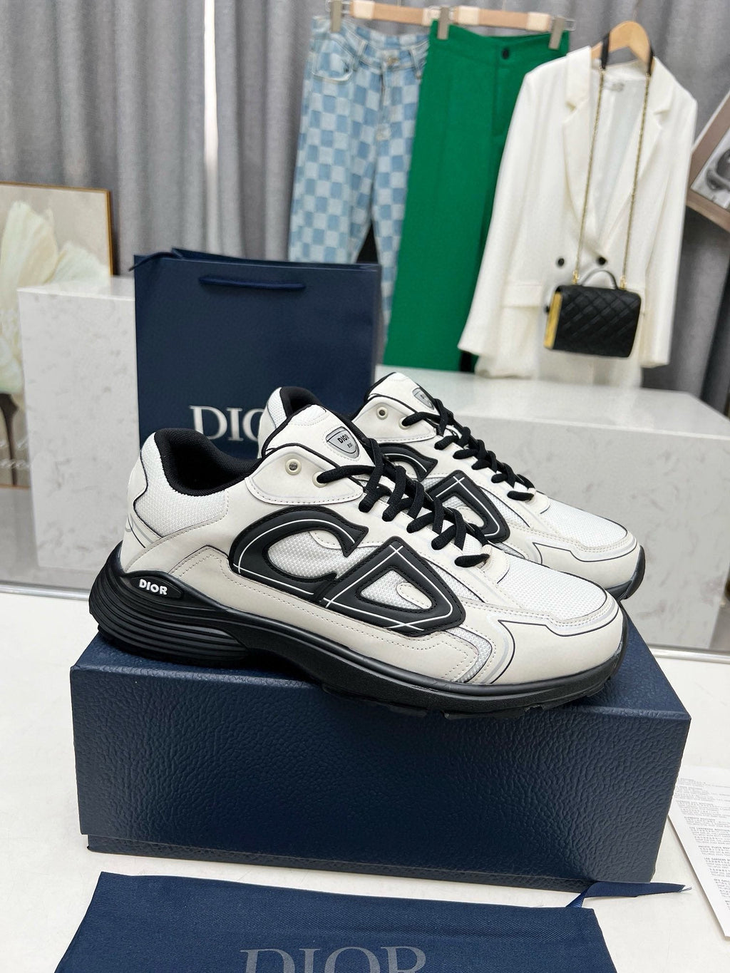 Dior B30 Unisex Mesh and Leather Sneakers