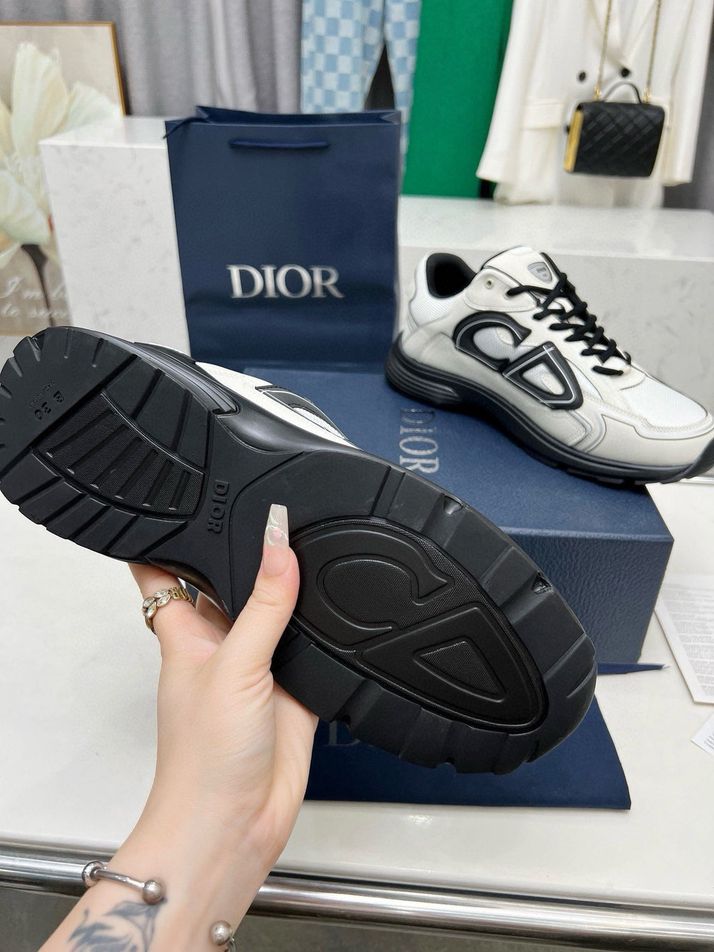 Dior B30 Unisex Mesh and Leather Sneakers