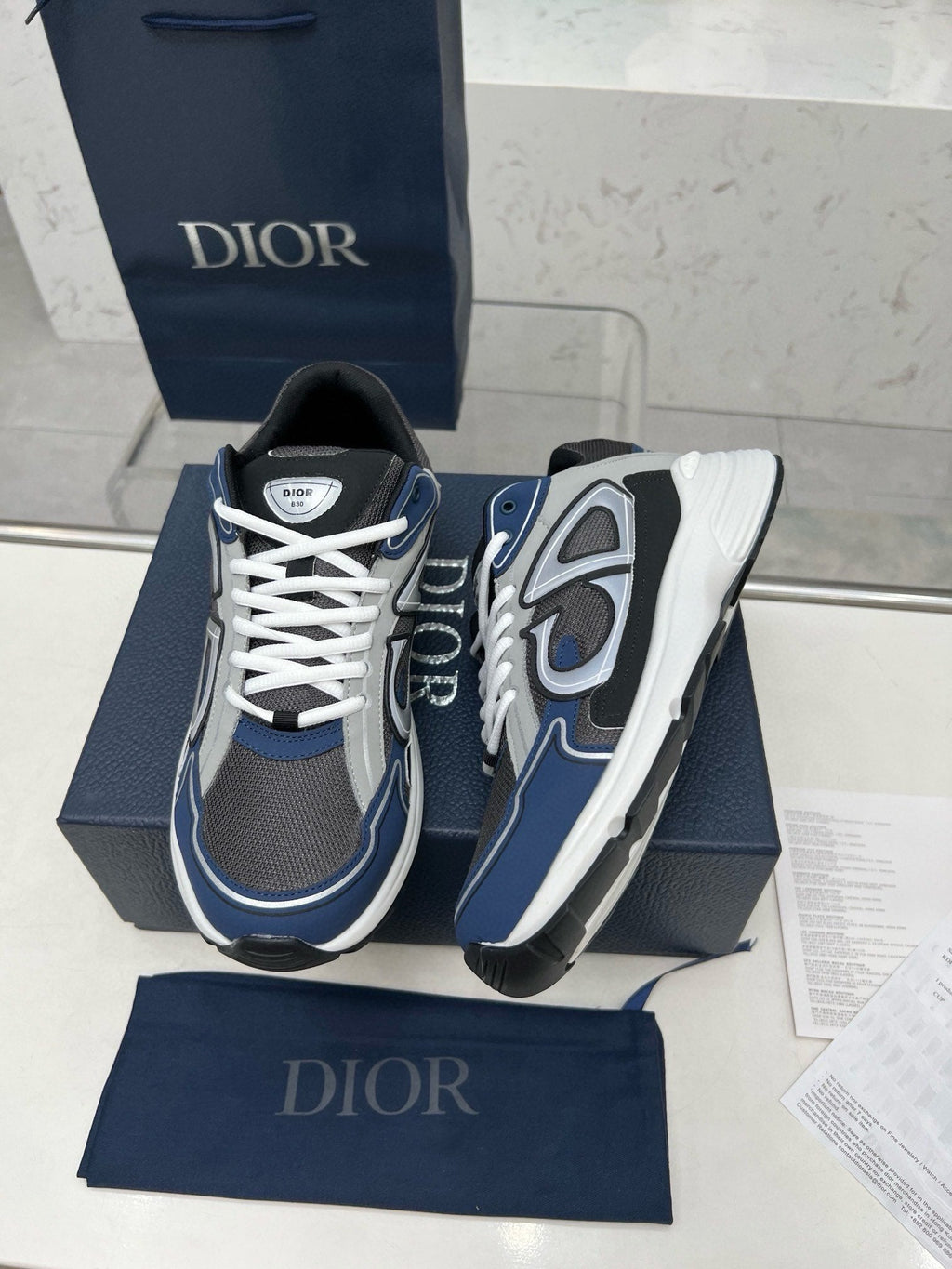 Dior B30 Unisex Mesh and Leather Sneakers