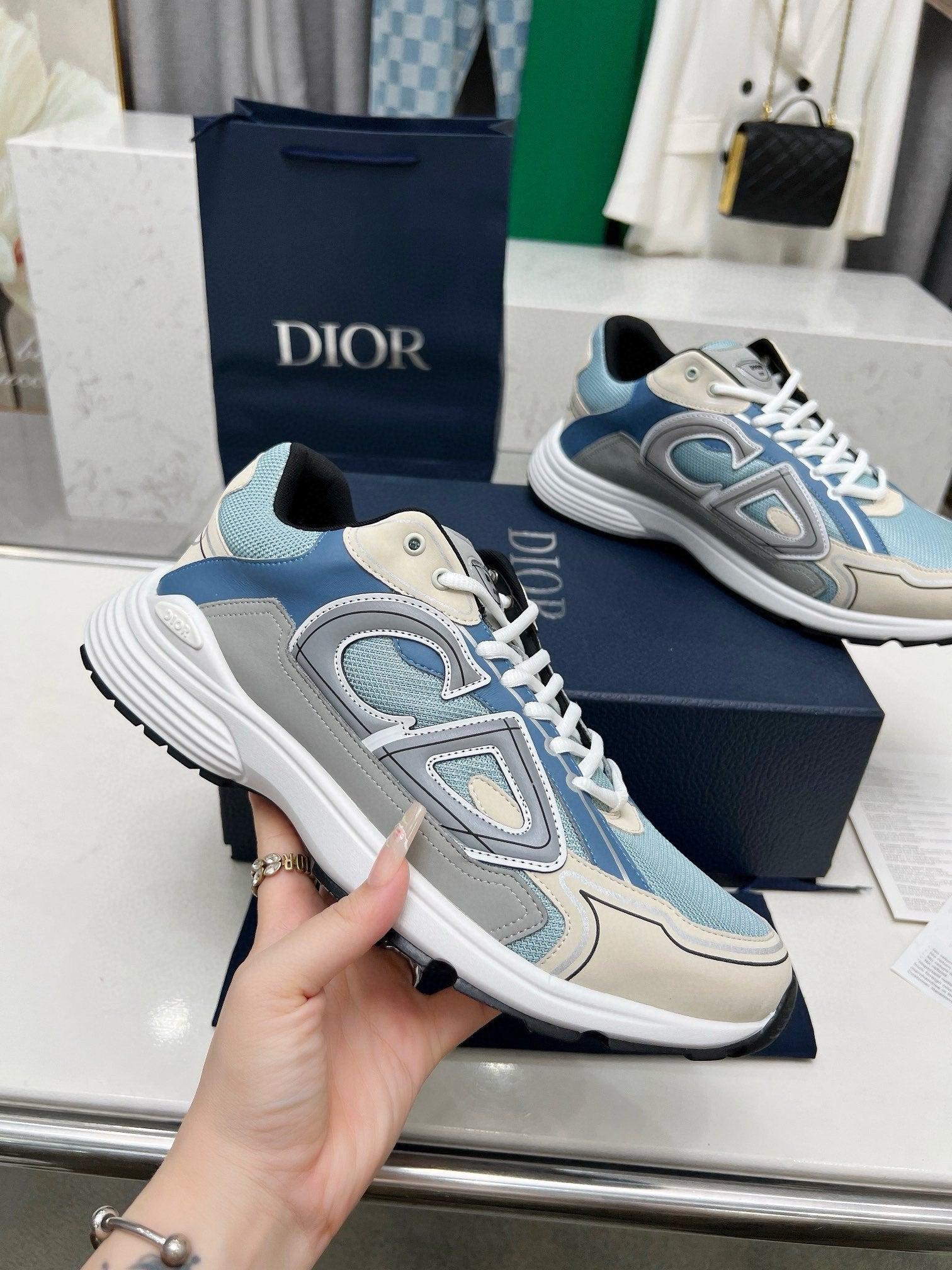Dior B30 Unisex Mesh and Leather Sneakers
