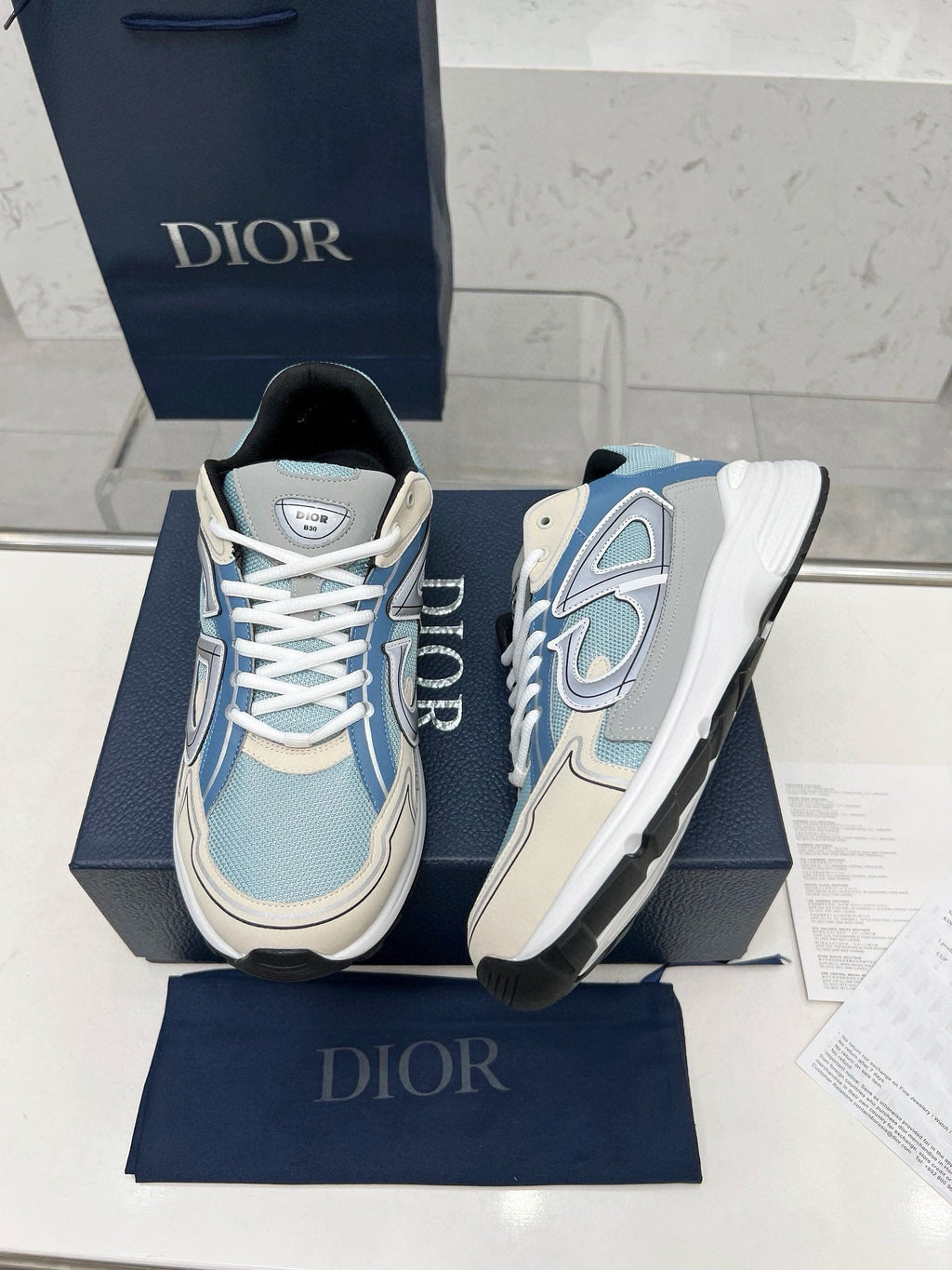 Dior B30 Unisex Mesh and Leather Sneakers