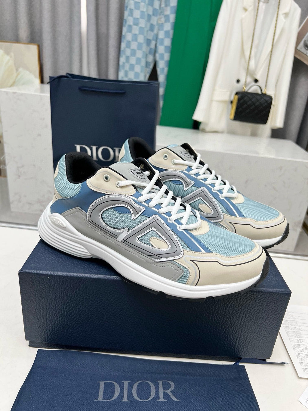 Dior B30 Unisex Mesh and Leather Sneakers