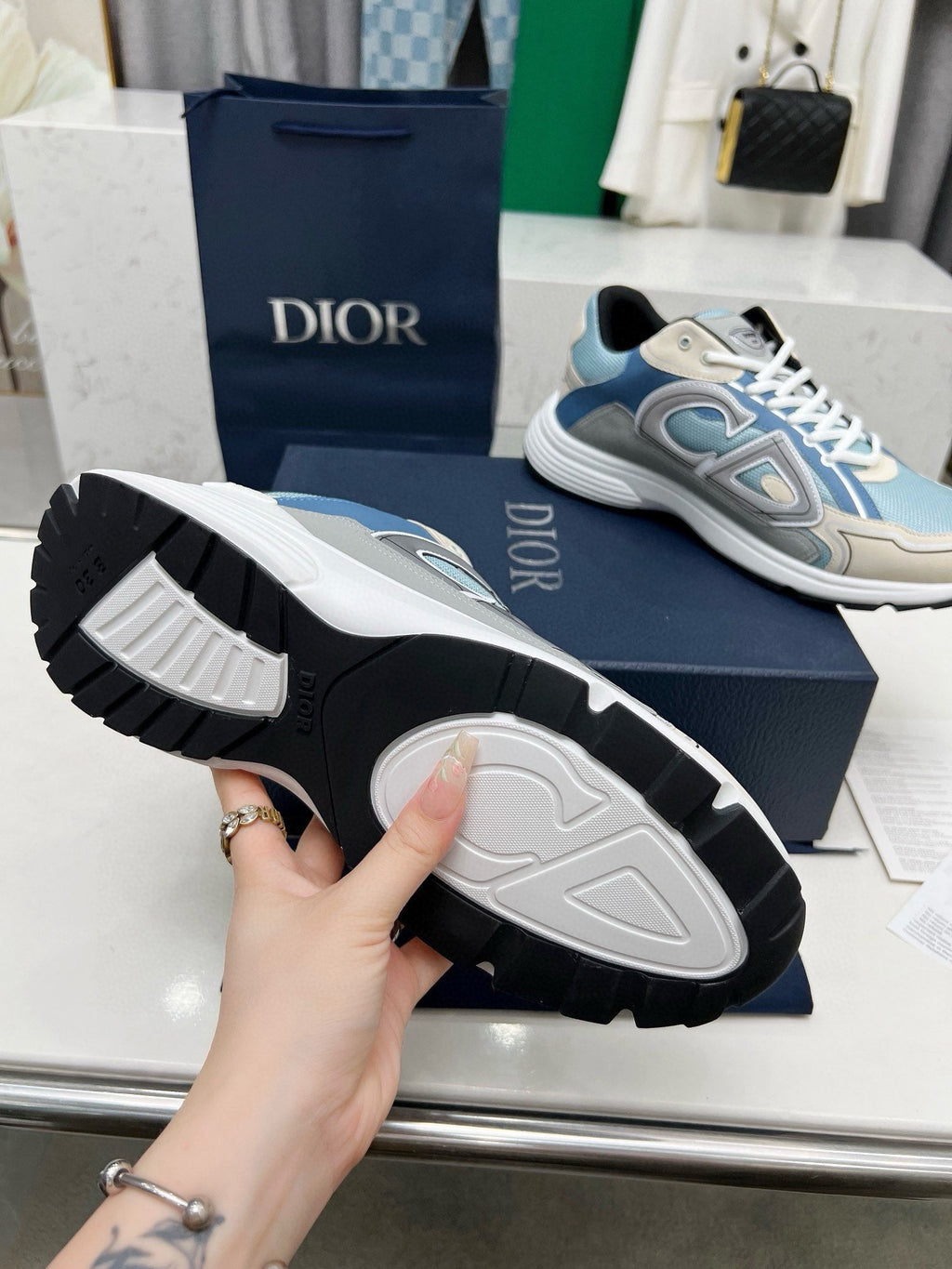 Dior B30 Unisex Mesh and Leather Sneakers