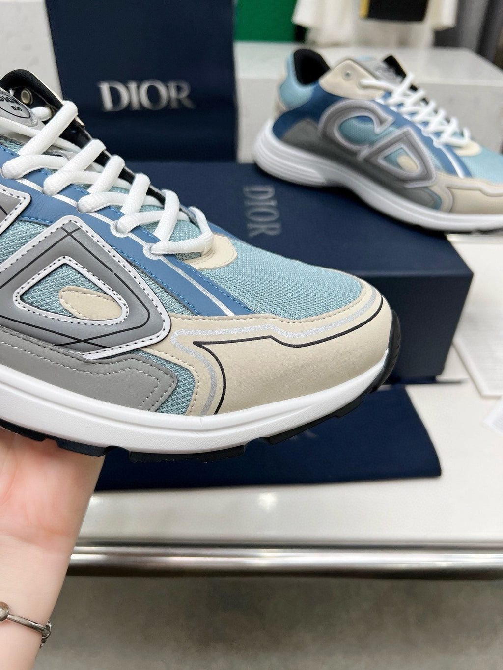 Dior B30 Unisex Mesh and Leather Sneakers