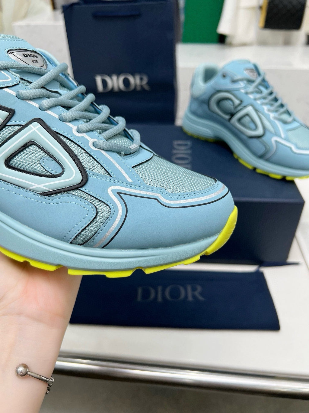 Dior B30 Unisex Mesh and Leather Sneakers