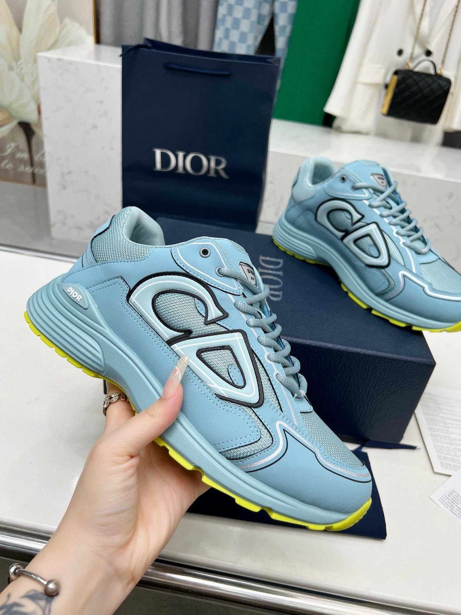 Dior B30 Unisex Mesh and Leather Sneakers