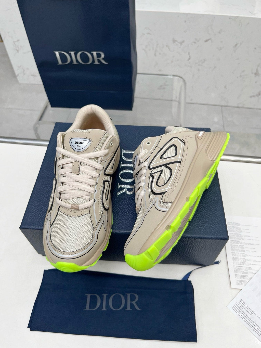 Dior B30 Unisex Mesh and Leather Sneakers