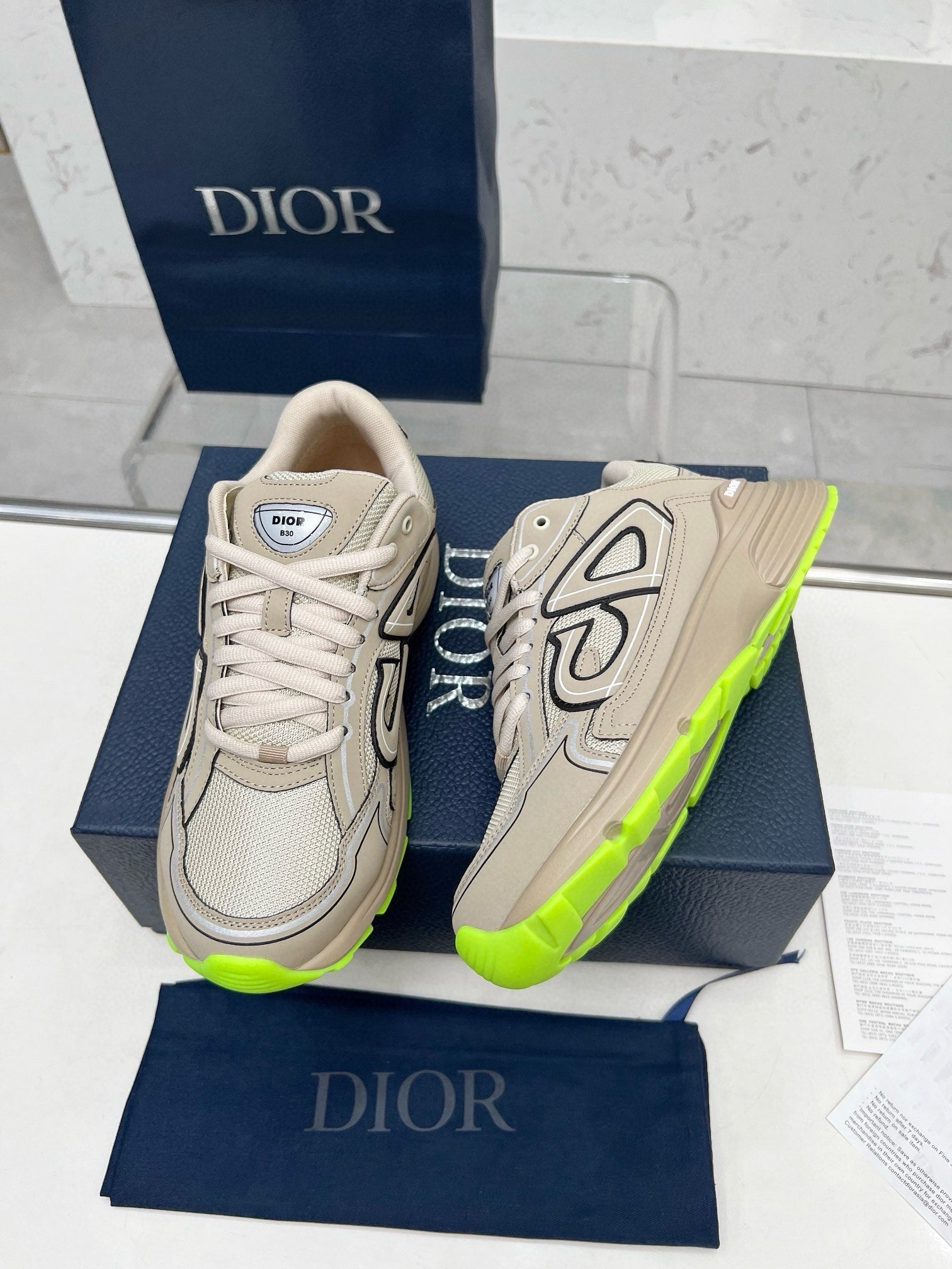 Dior B30 Unisex Mesh and Leather Sneakers