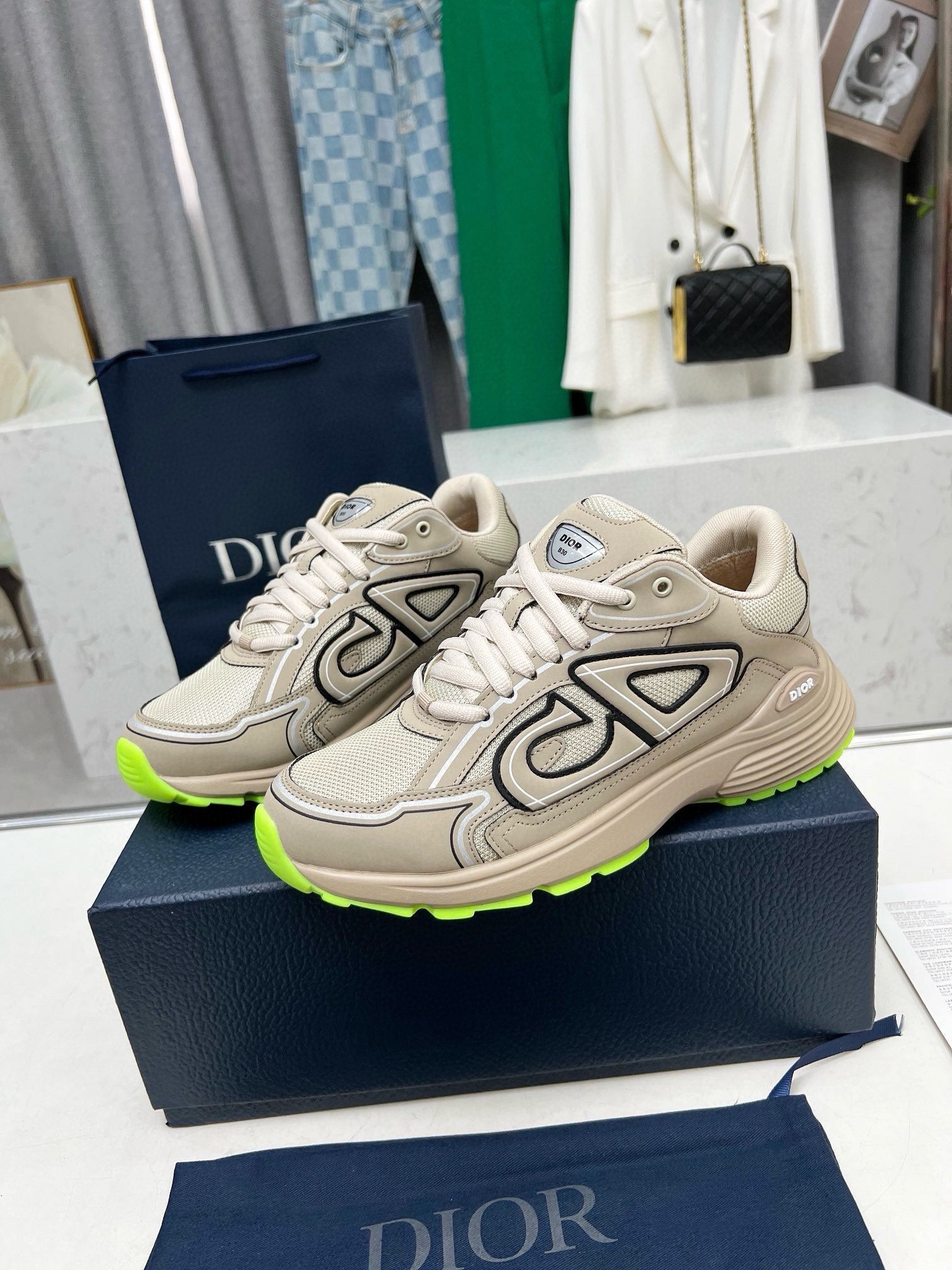 Dior B30 Unisex Mesh and Leather Sneakers