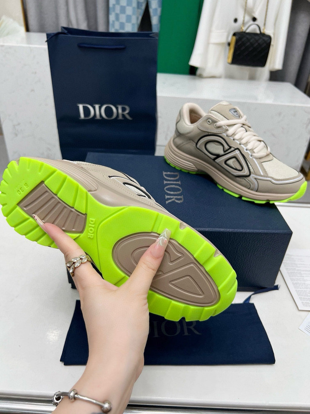 Dior B30 Unisex Mesh and Leather Sneakers