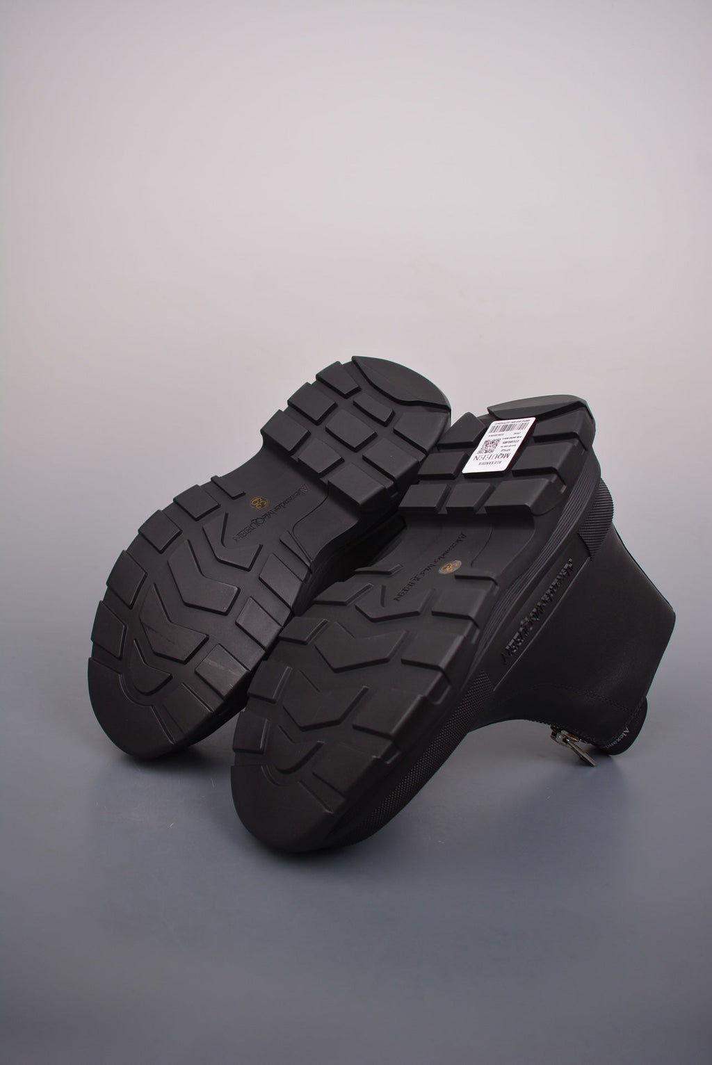 Alexander McQueen Tread Slick Front-Zip Ankle Boots