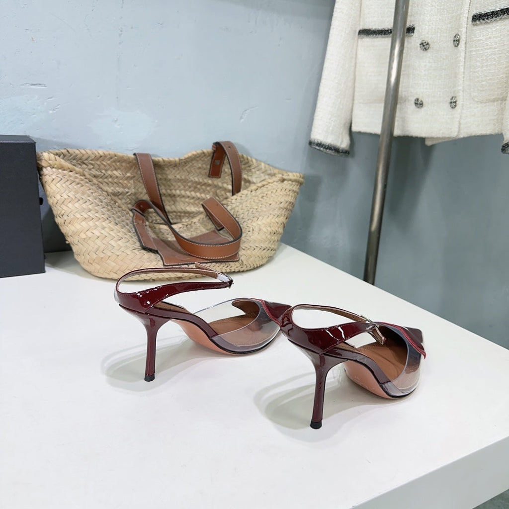 Alaïa Heart PVC Pointed Toe Slingback Mules – Spring/Summer Collection – 25SS