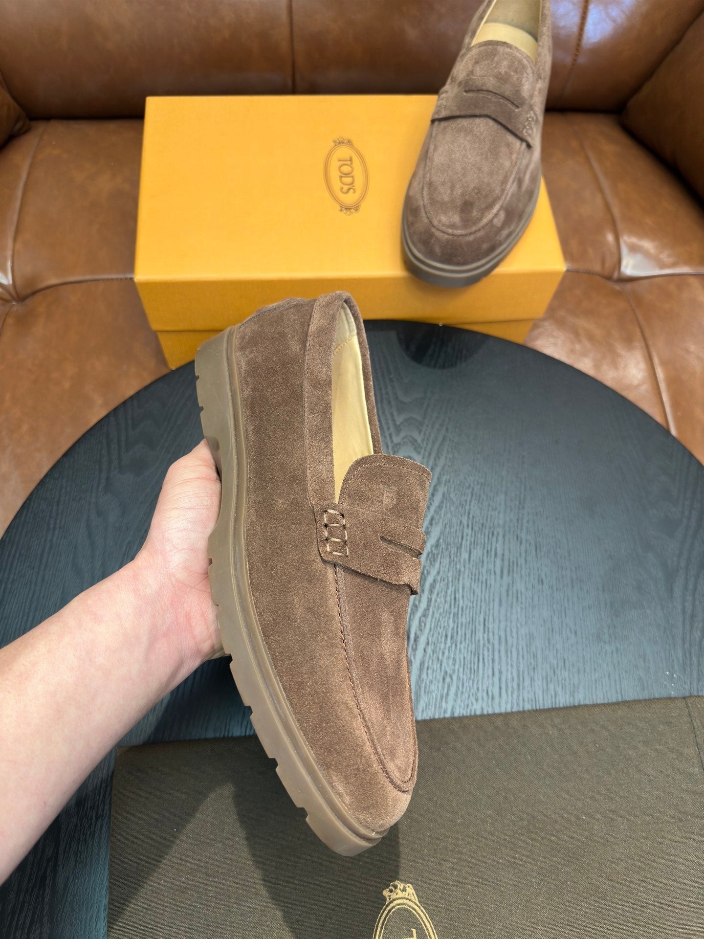 Tod's Suede Calfskin Loafers