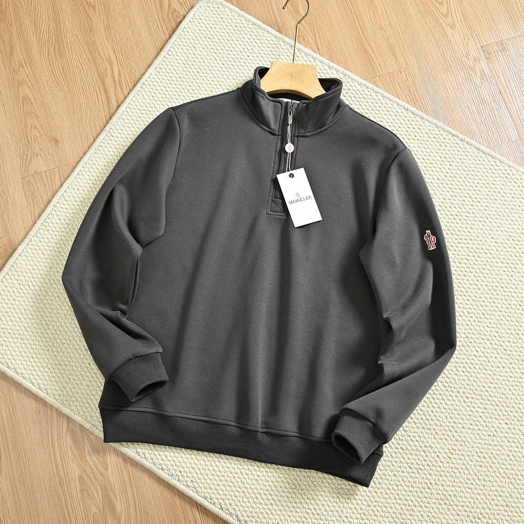 Moncler Men's Half-Zip Stand Collar Sweatshirt – 2025 Spring Collection