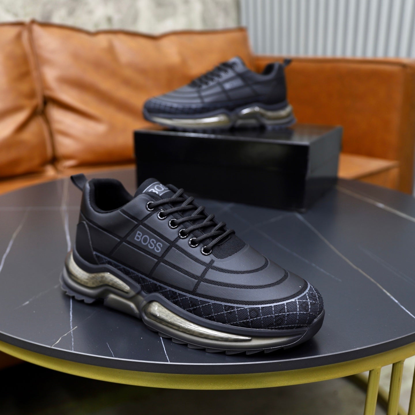 Boss Men's Knit Sport Sneakers