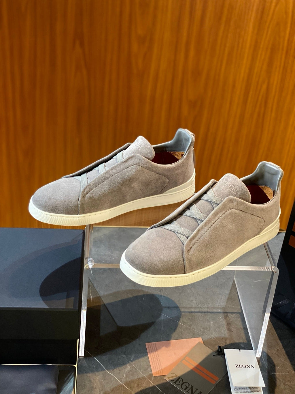 Zegna Triple Stitch Leather Sneakers