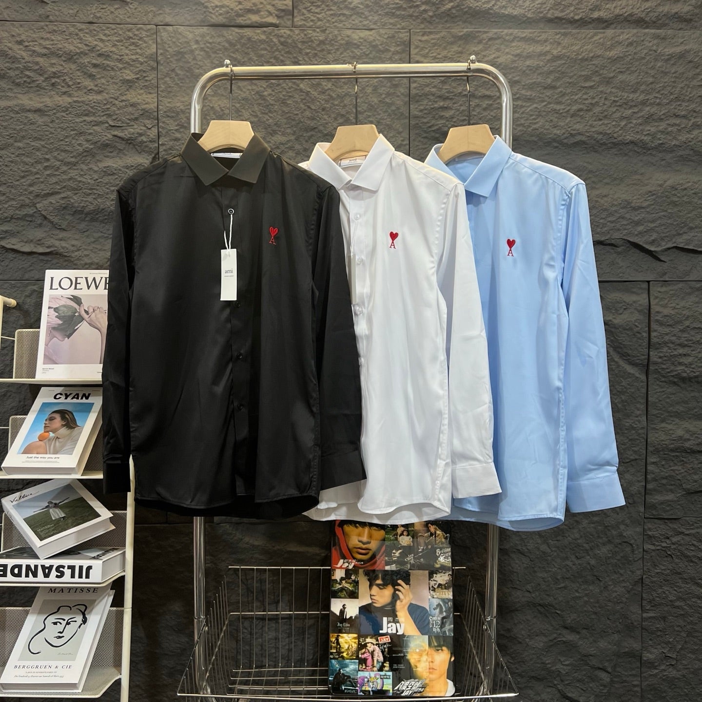 AMI Paris Classic Satin Shirt – 25FW