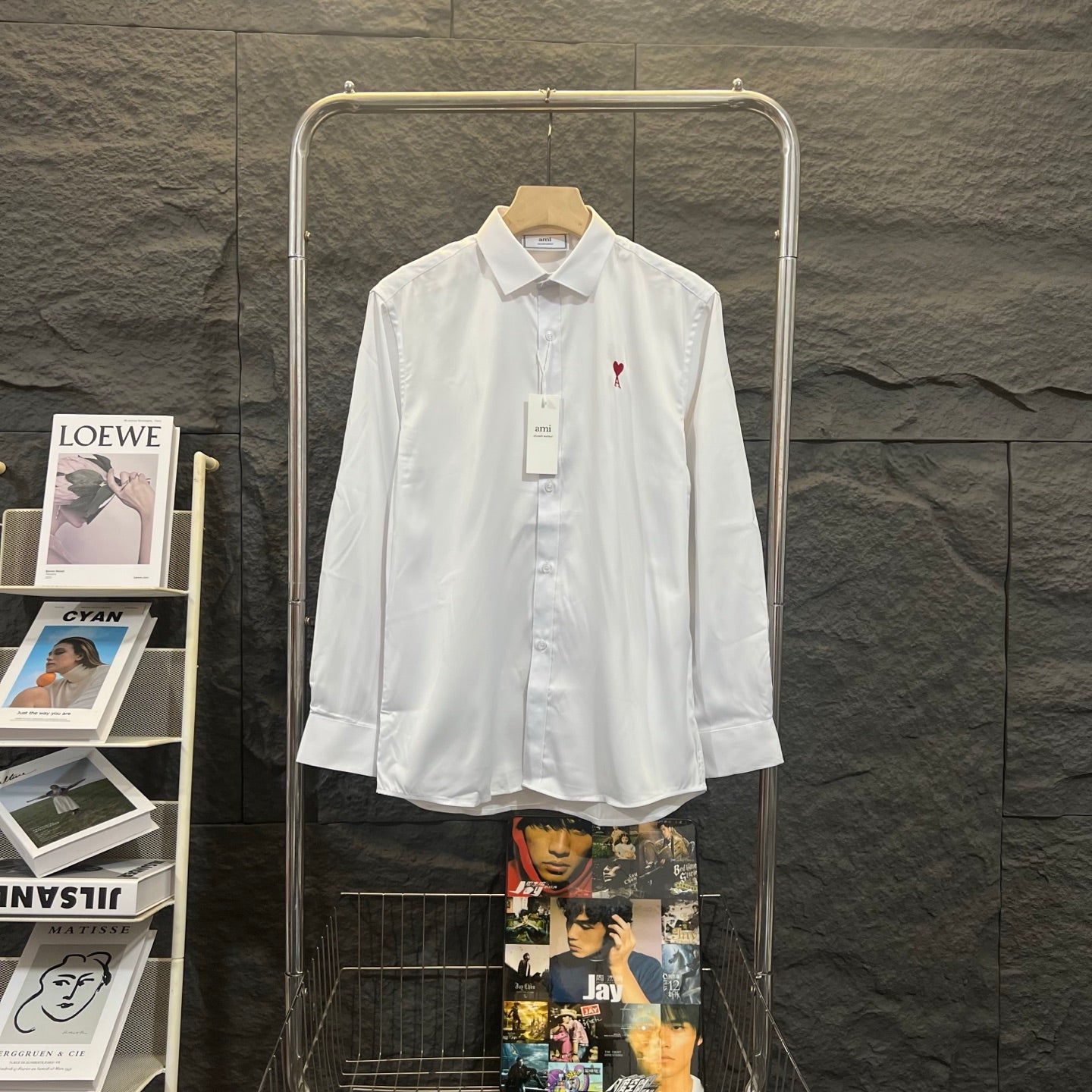 AMI Paris Classic Satin Shirt – 25FW