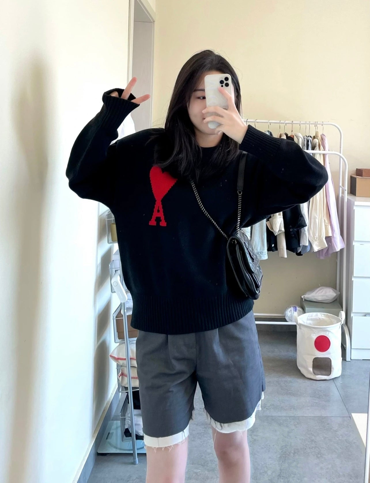 AMI Paris Heart Letter Knitted Sweater