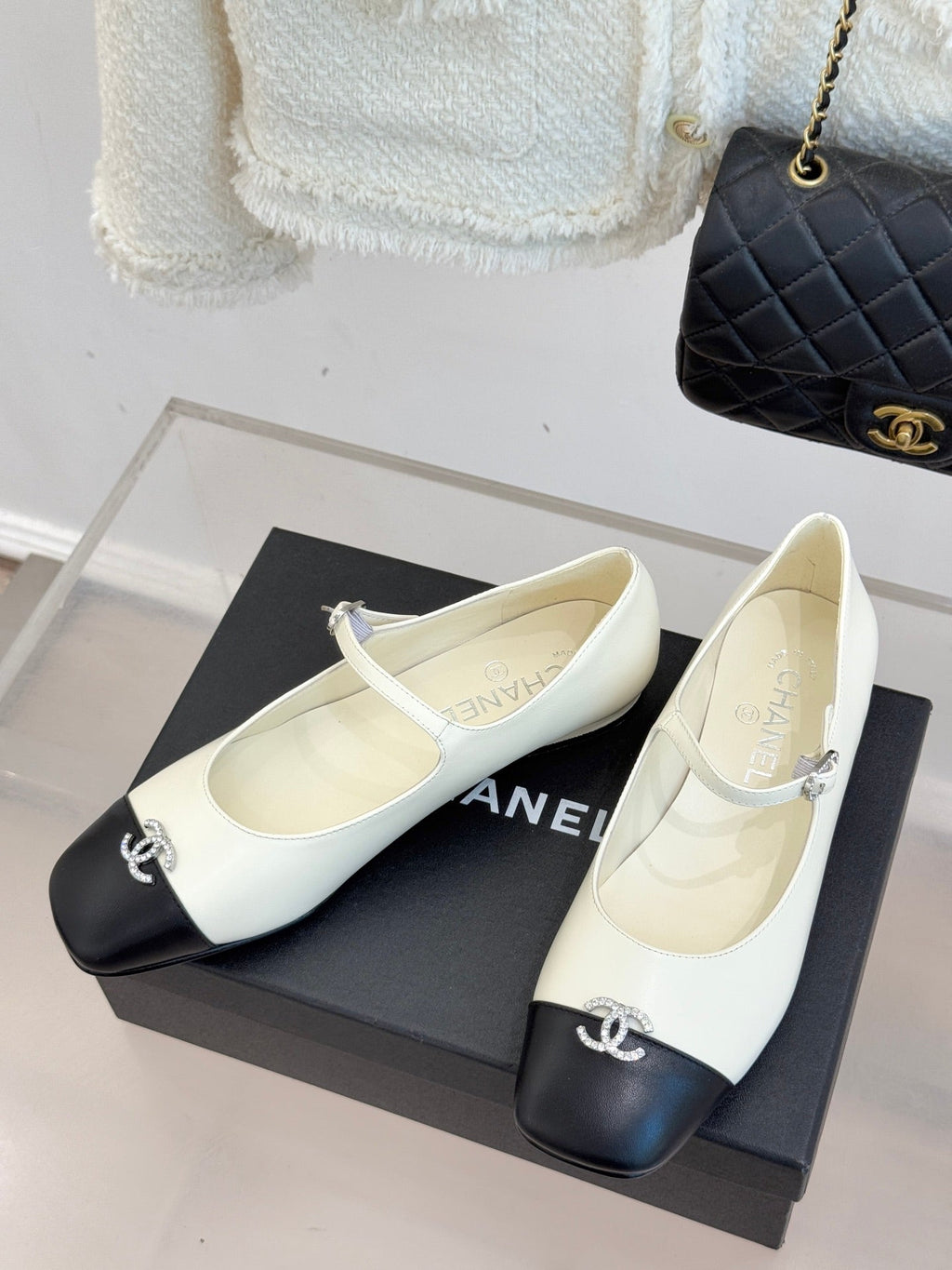 Chanel Rhinestone Double C Mary Jane Flats – 25K Collection