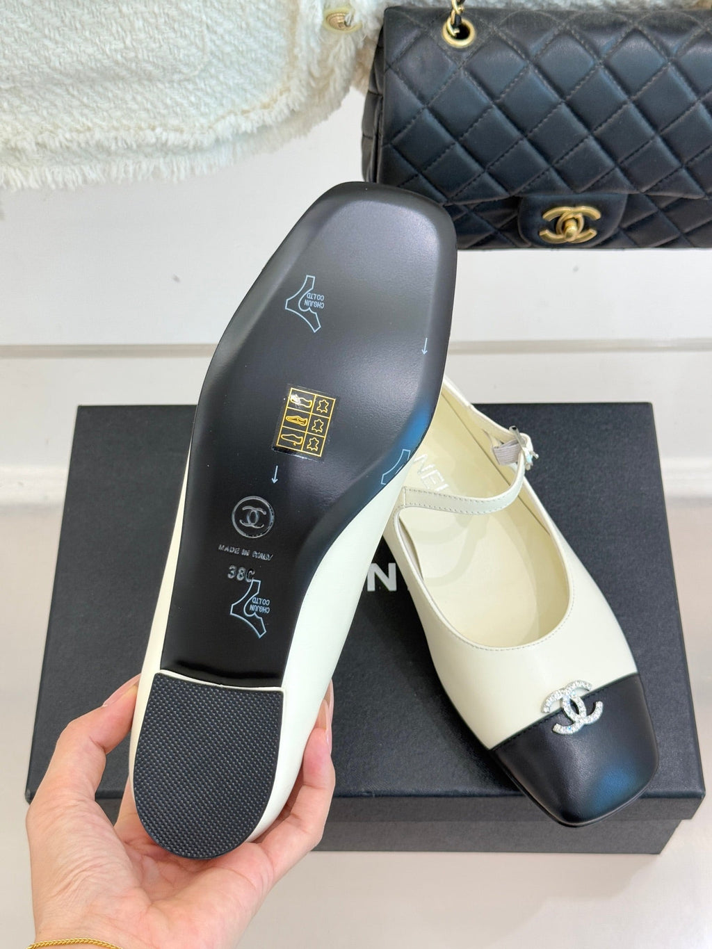 Chanel Rhinestone Double C Mary Jane Flats – 25K Collection