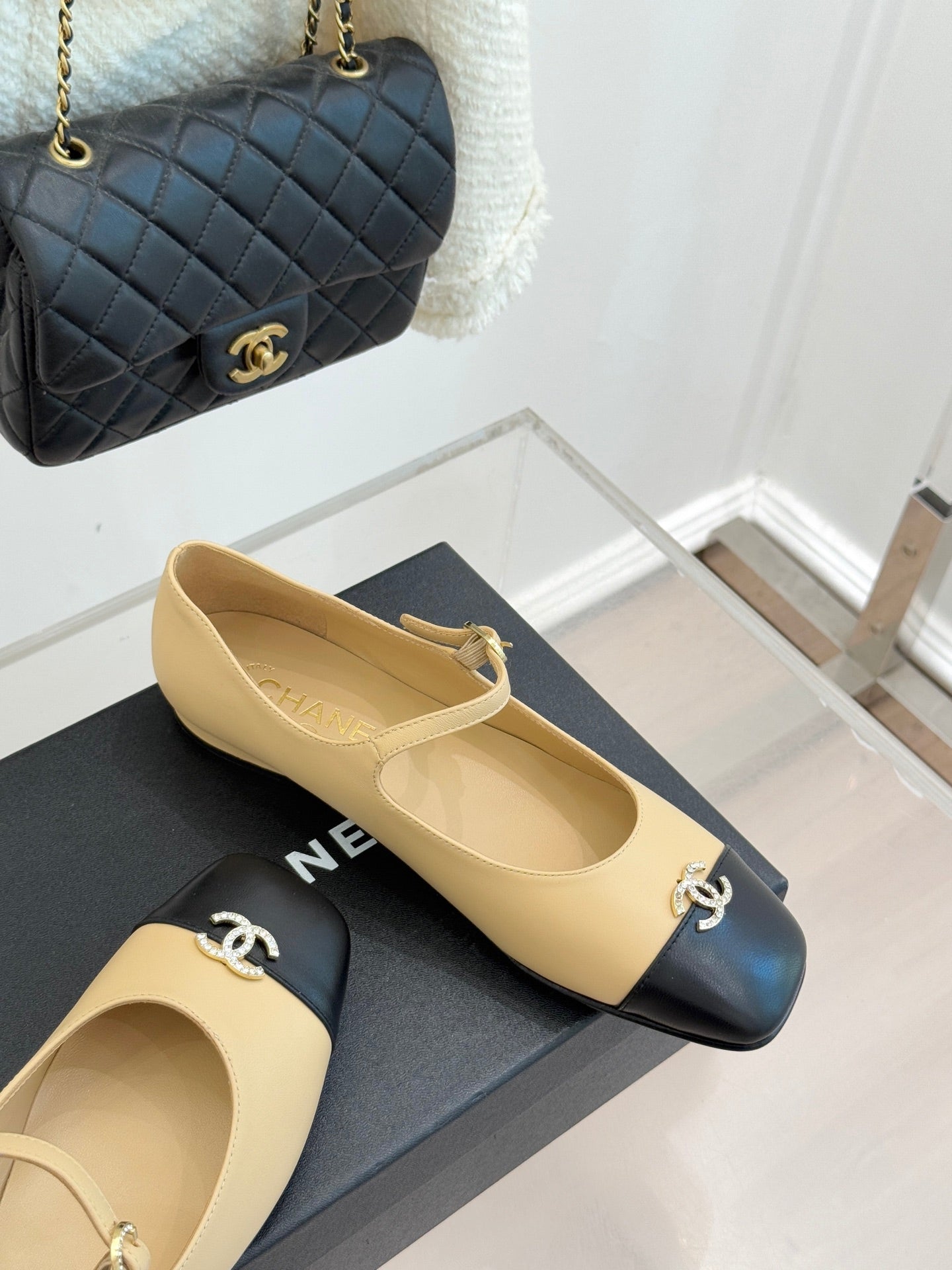 Chanel Rhinestone Double C Mary Jane Flats – 25K Collection