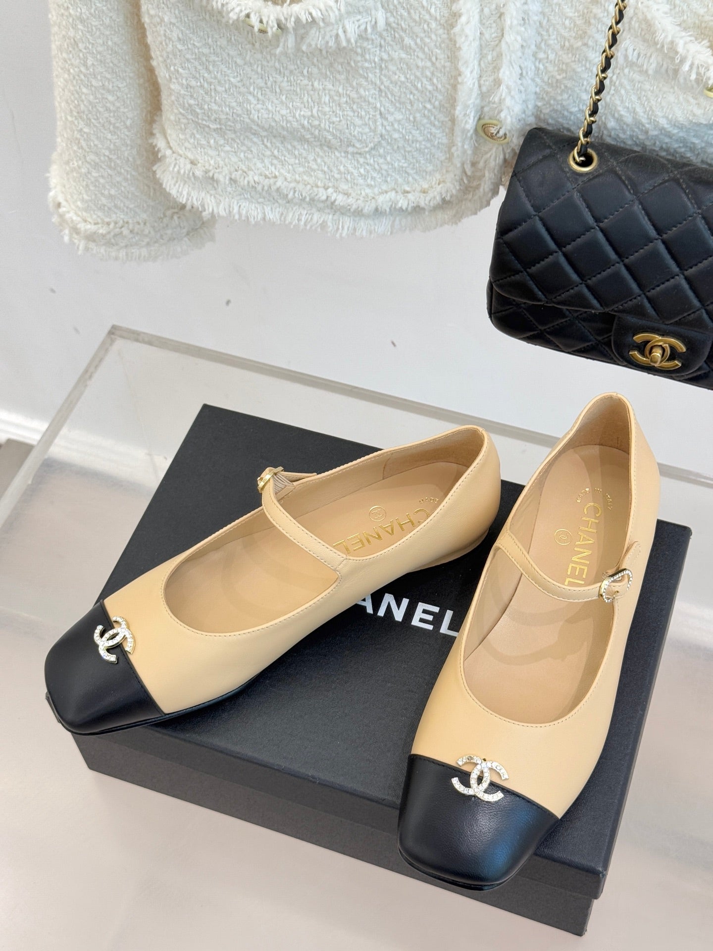 Chanel Rhinestone Double C Mary Jane Flats – 25K Collection