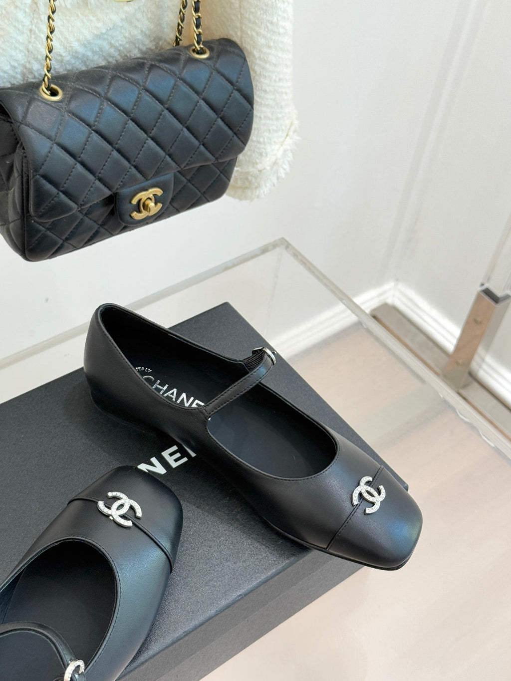 Chanel Rhinestone Double C Mary Jane Flats – 25K Collection