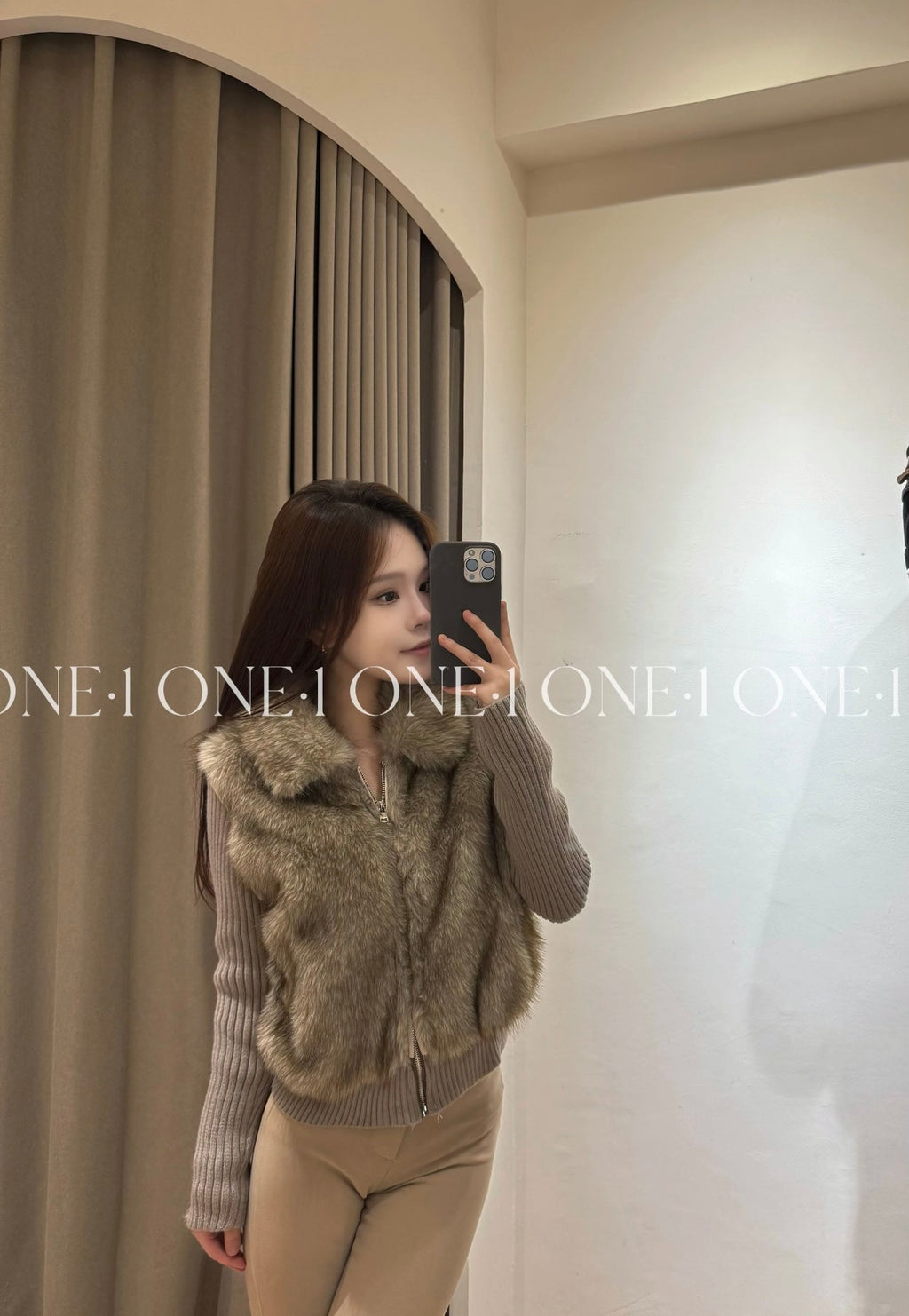 Moncler Faux Fur Convertible Jacket