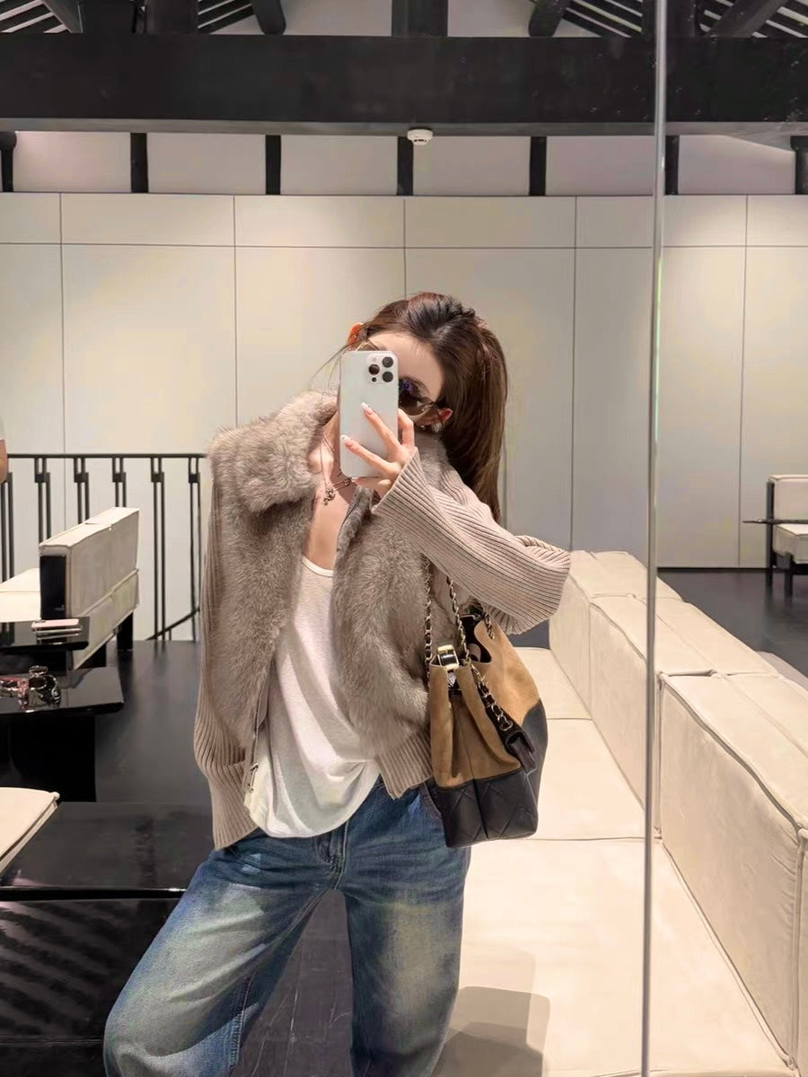 Moncler Faux Fur Convertible Jacket